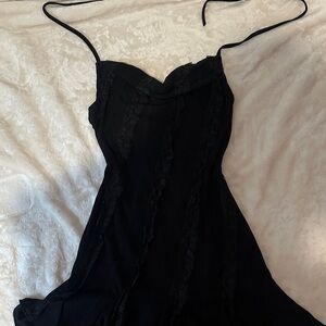 Elegant Black Lace Dress with string